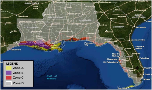 Map of BP Settlement Claim Zones
