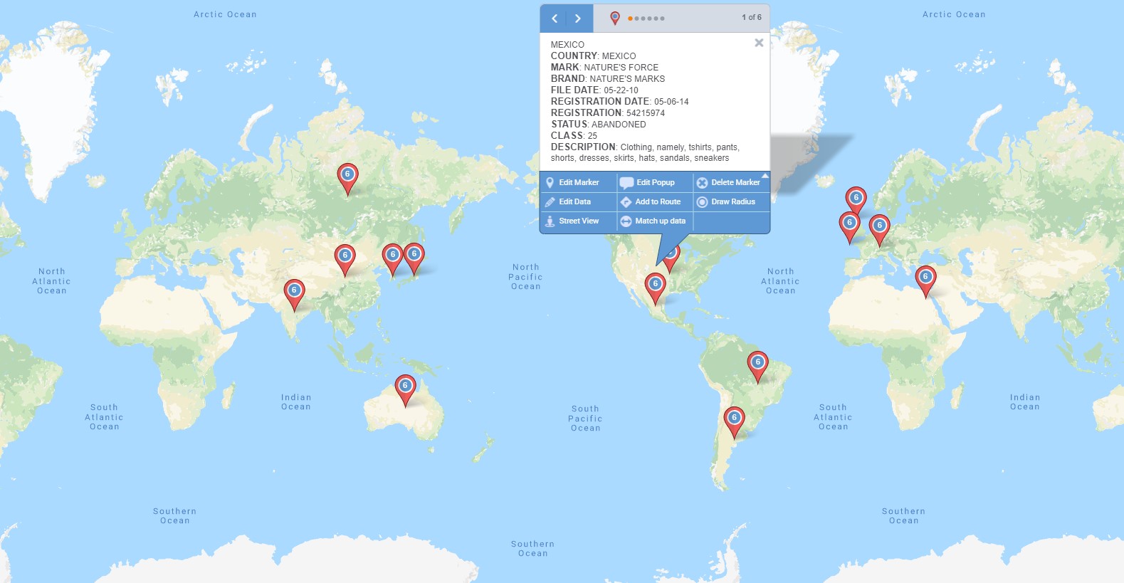 TMap - detailed view of filings