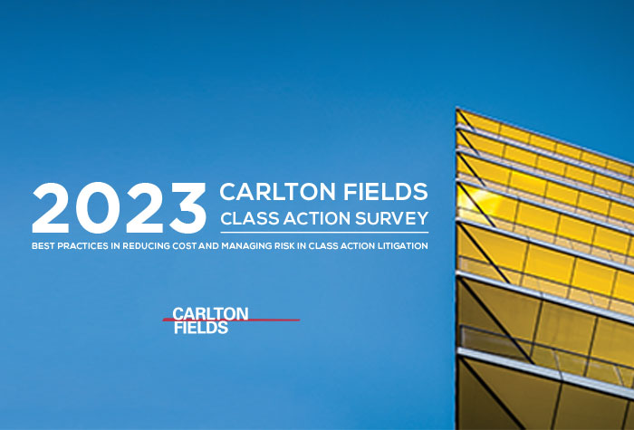 Search Thumbnail for Carlton Fields’ 2023 Class Action Survey Referenced in the Wall Street Journal: “Companies on the Defensive as European Union Rolls Out Class-Action Lawsuits”